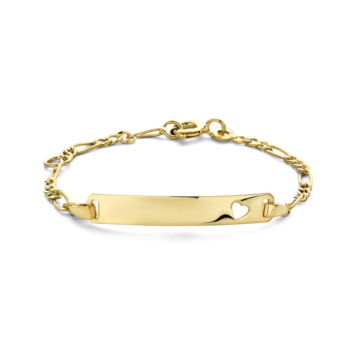 9K Gravur Armband Herzplättchen 4,0 mm 9K Gelbgold gefärbt