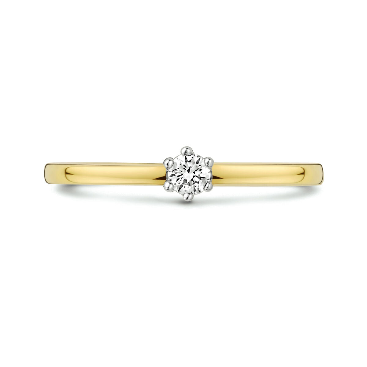 Ring Diamant 0,10 ct h si 14K Bicolor-Gold gelb/weiß