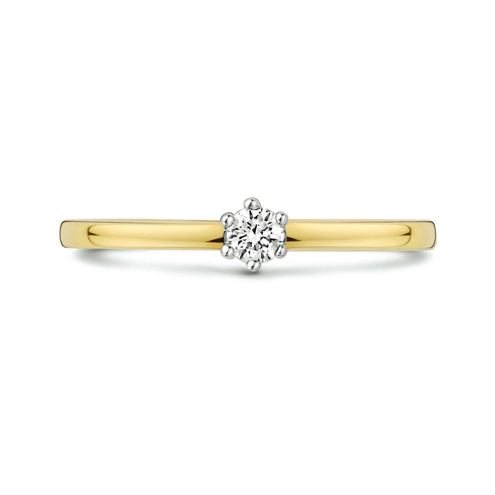 Ring Diamant 0,10 ct h si 14K Bicolor-Gold gelb/weiß
