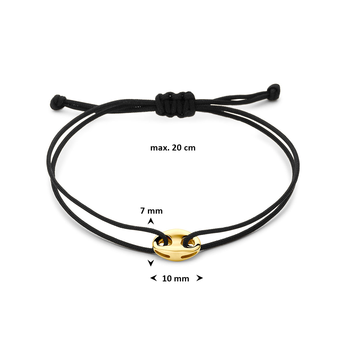 9k armband koffieboon zwart 9K