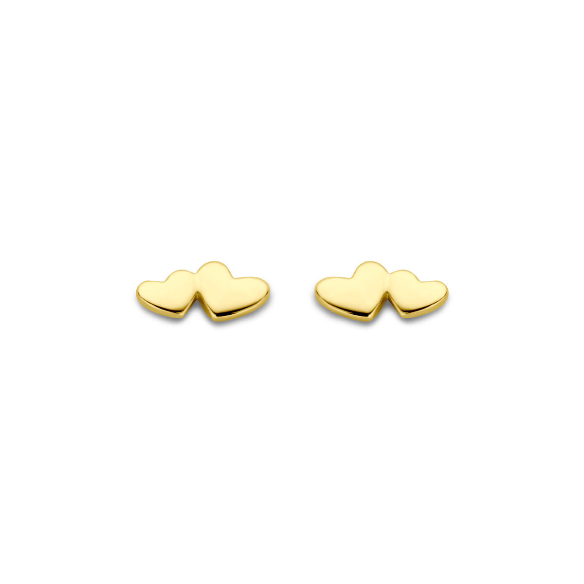 Ohrstecker in Herzform aus 14K Gelbgold, 3 mm groß