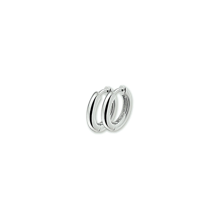 Klapp-Ohrringe aus Silber mit runder Form und glatter Oberfläche