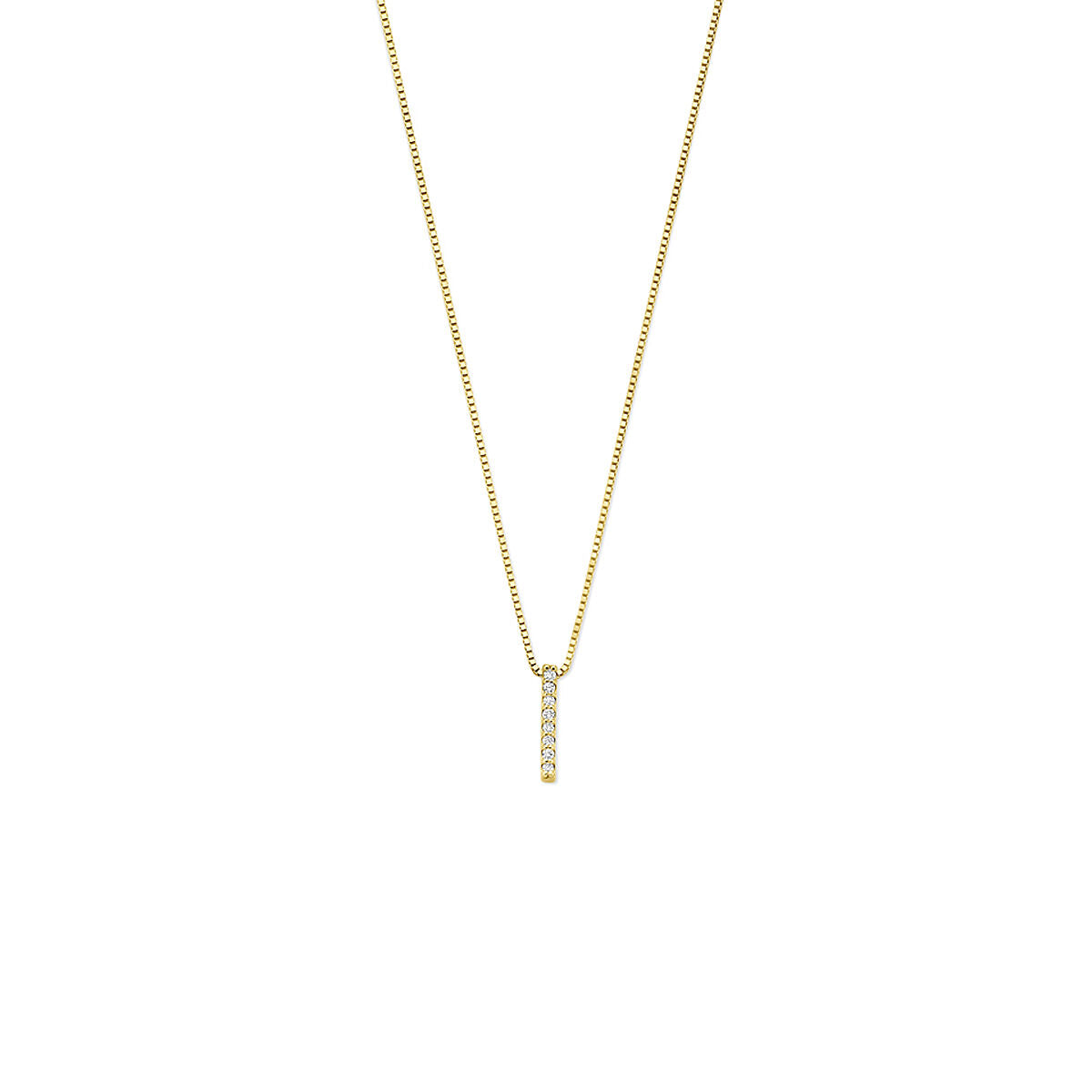 14k Gelbgoldkette mit lab-grown Diamant und feiner Gliederung