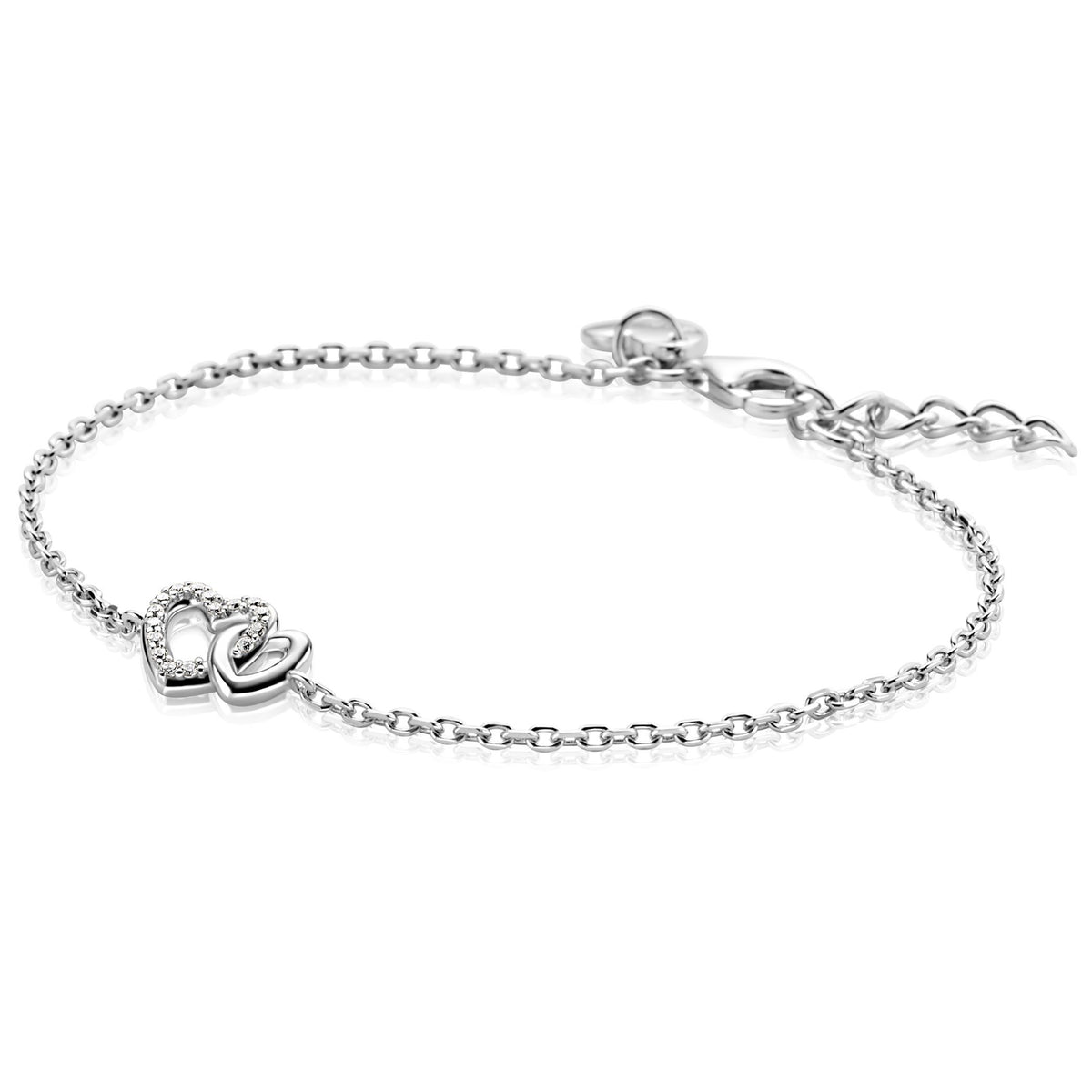 Armband aus Silber mit einem Herz-Anhänger und feiner Gliederkette