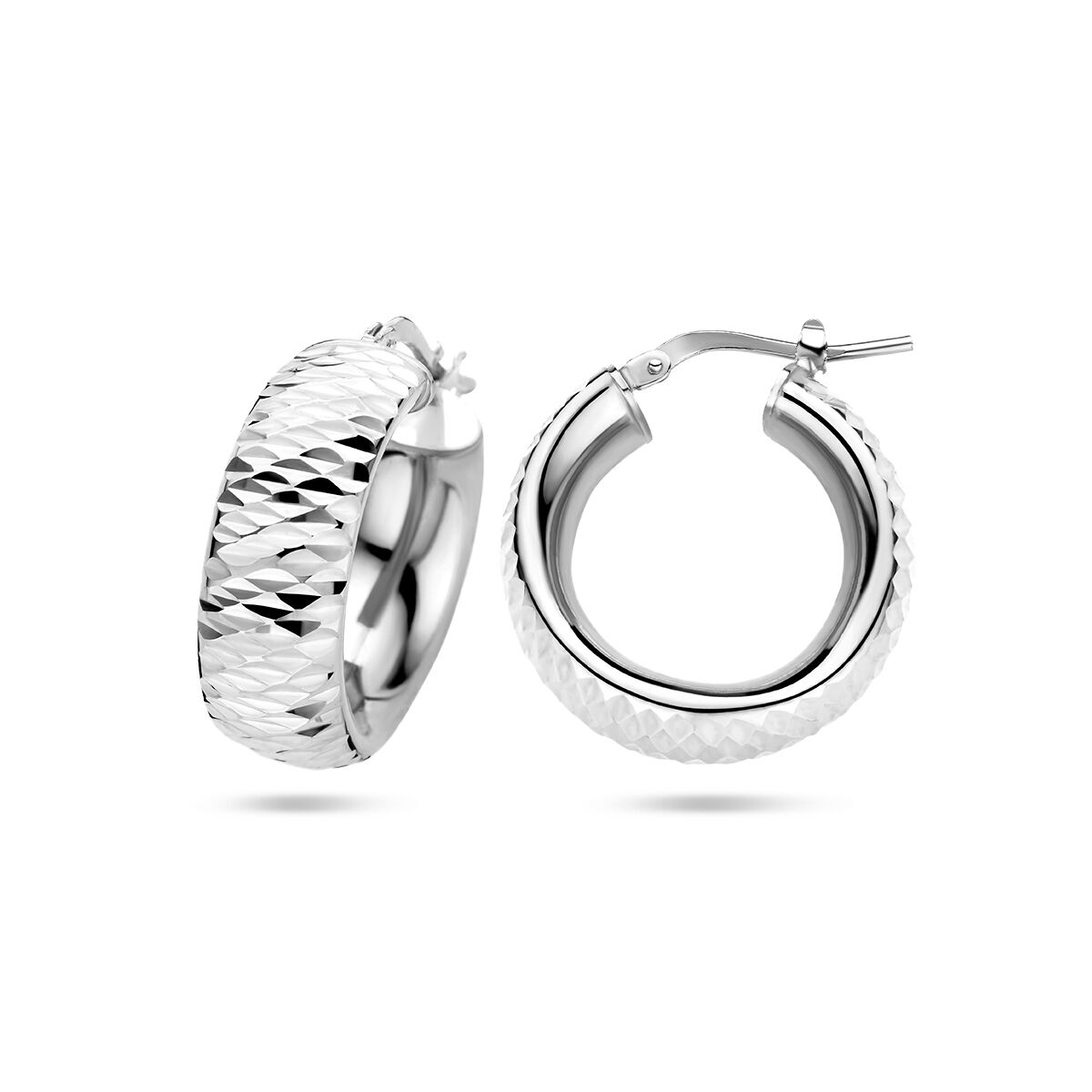 Ohrringe diamantiert, Silber rhodiniert