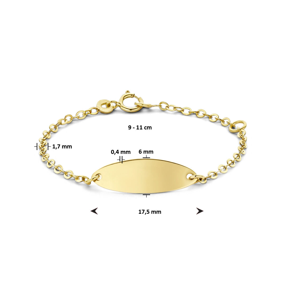 9 Karat Gravurarmband Platte 6,0 mm 9 Karat