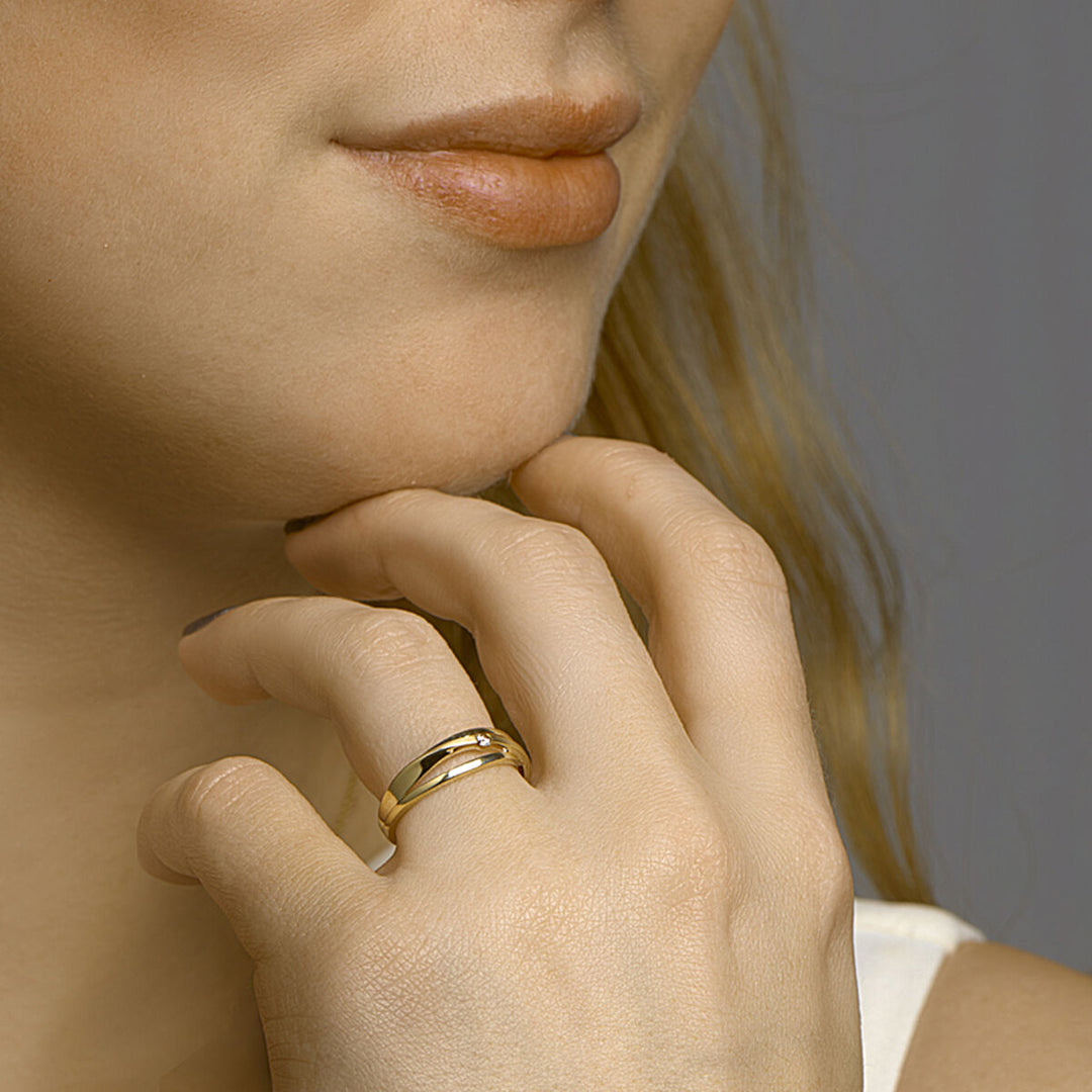 Ring Diamant 0,040 ct h si 14K Gelbgold