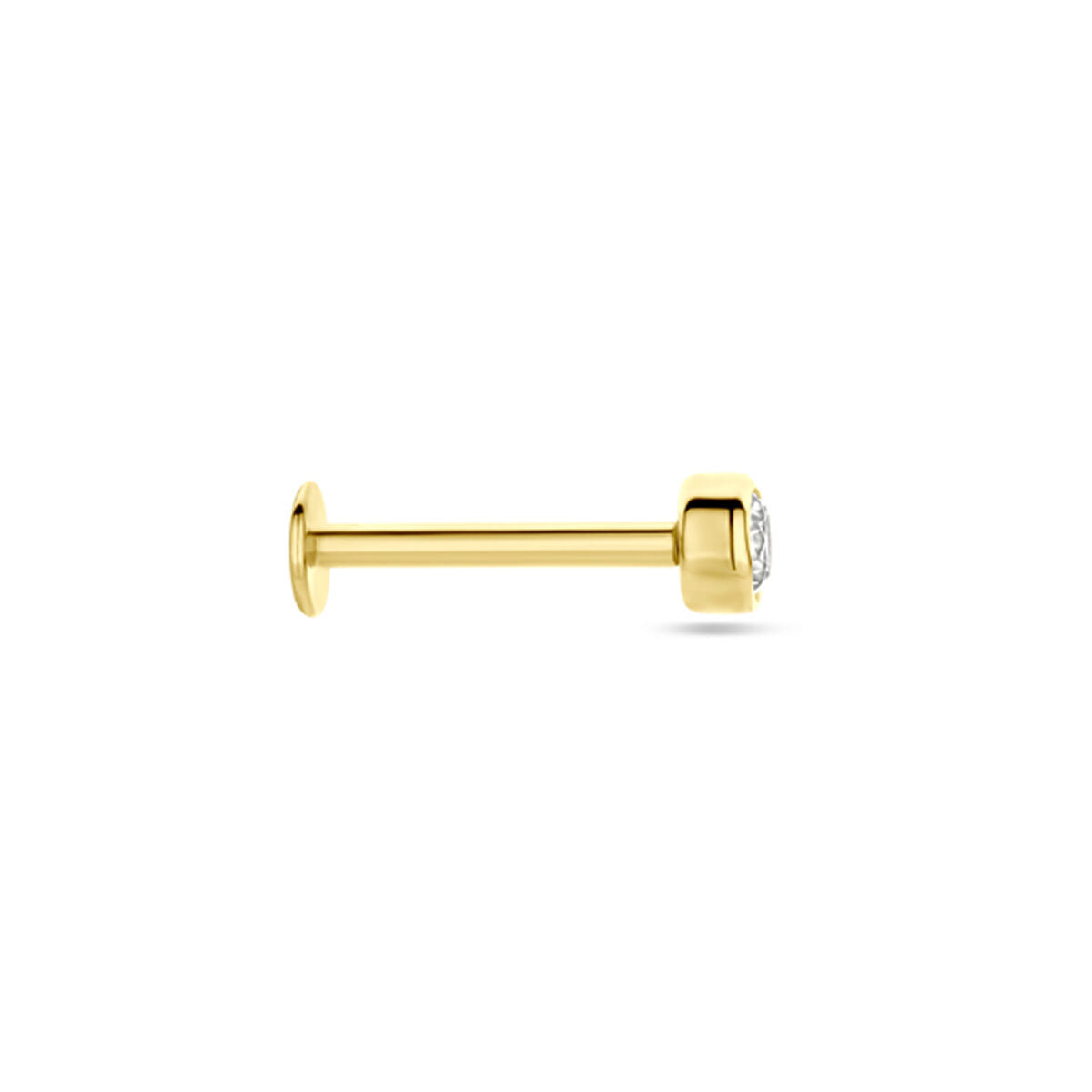 Flatback-Piercing Zirkonia 3 mm 14K Gelbgold
