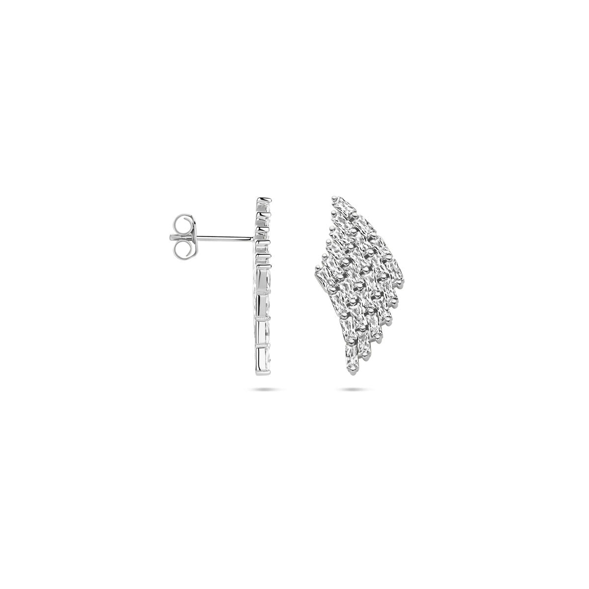 Ohrstecker Zirkonia 23 mm rhodiniertes Silber