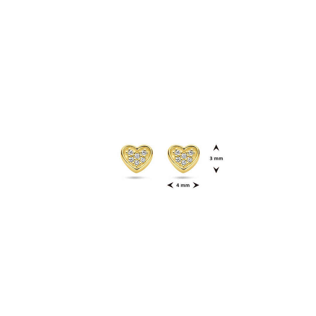 Ohrstecker Herz Diamant H SI 14K Gelbgold