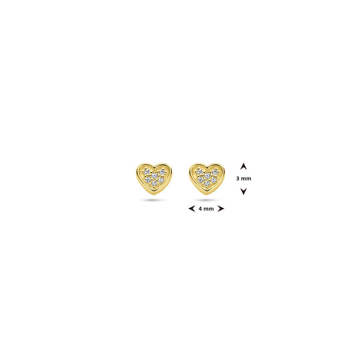 Ohrstecker Herz Diamant H SI 14K Gelbgold