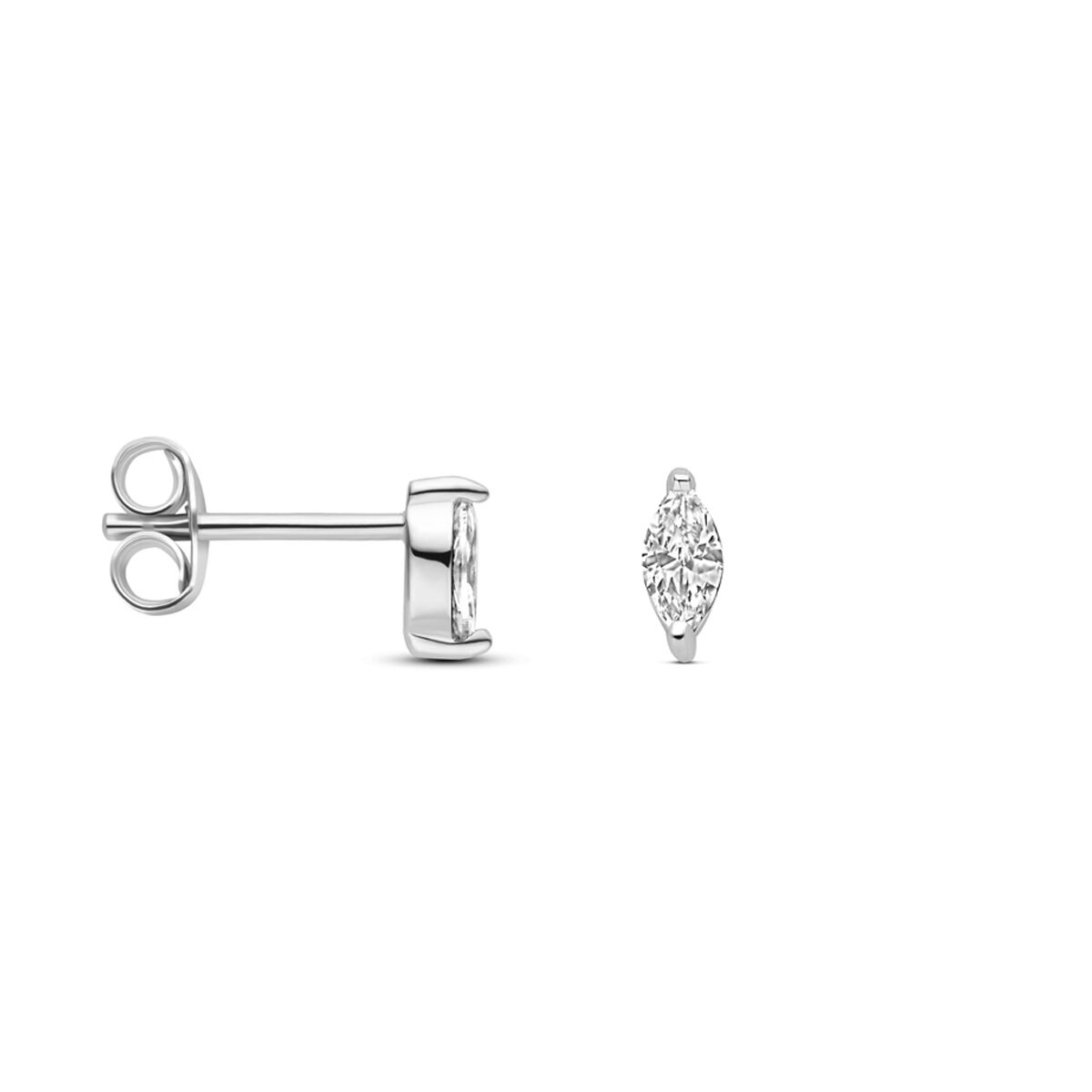 Ohrstecker Zirkonia 6 mm Silber rhodiniert