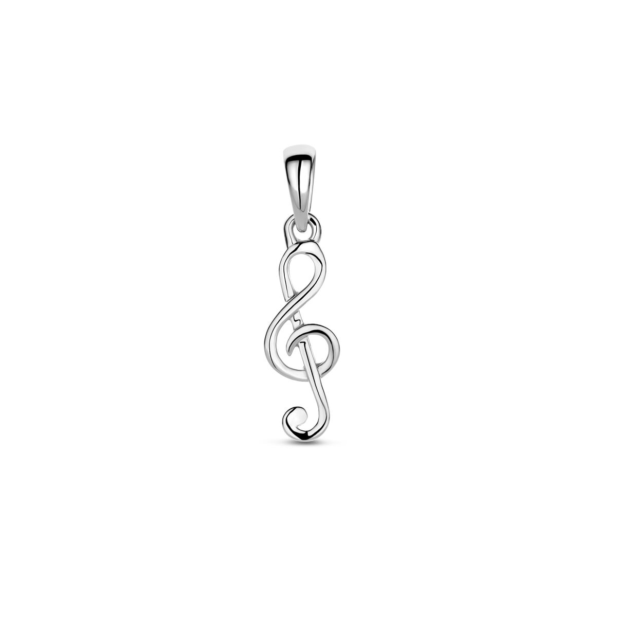 Hänger in Form einer Musiknote aus rhodiniertem Silber, 22 mm lang