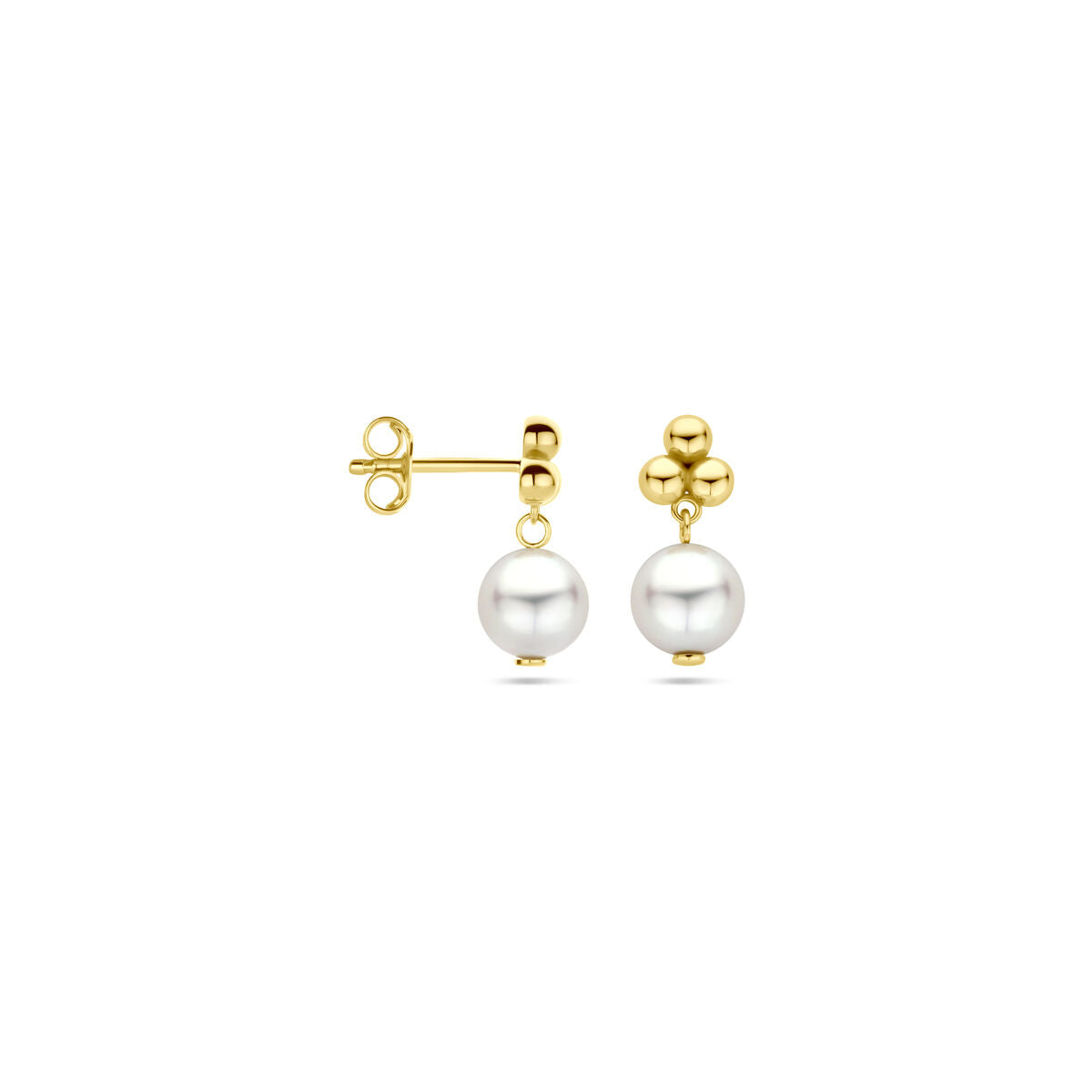 Ohrstecker Perle 15 mm 14K Gelbgold