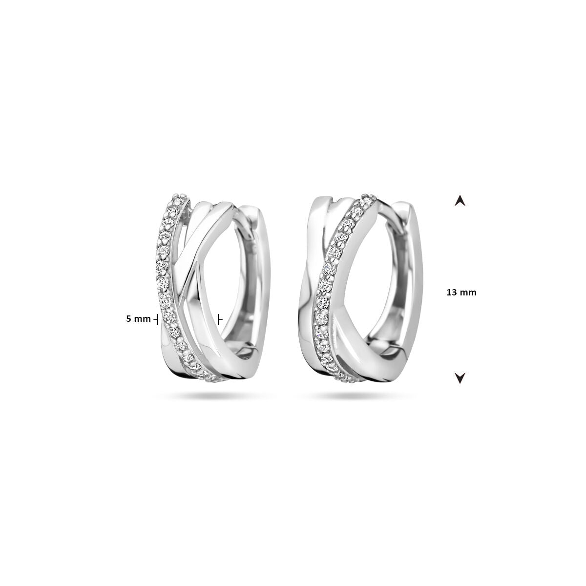 Klappcreolen 13 mm Silber rhodiniert