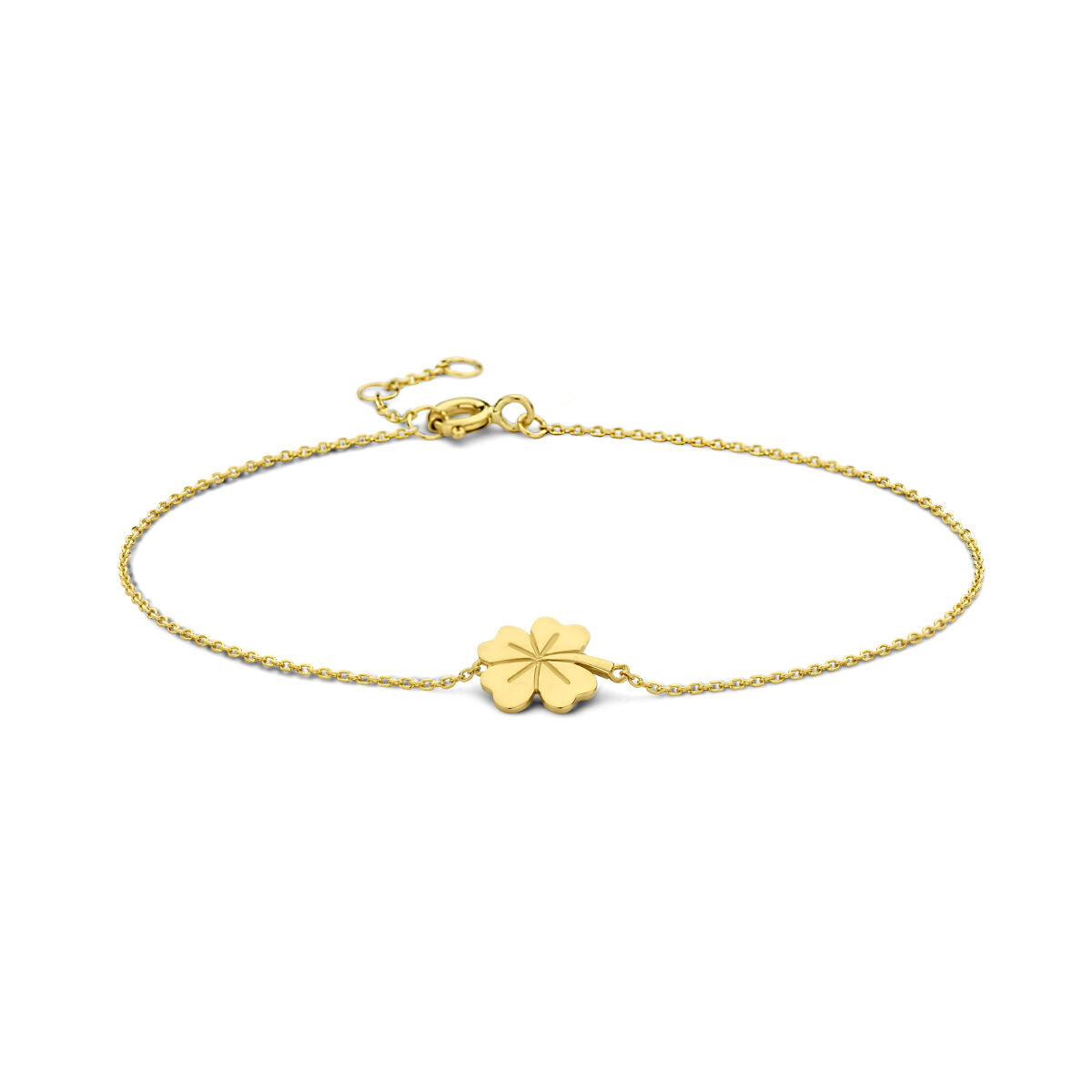 Armband aus 9k Gelbgold mit einem vierblättrigen Kleeblatt als Anhänger