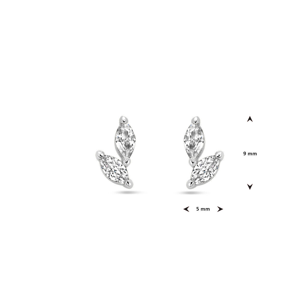 Ohrstecker Zirkonia Silber rhodiniert