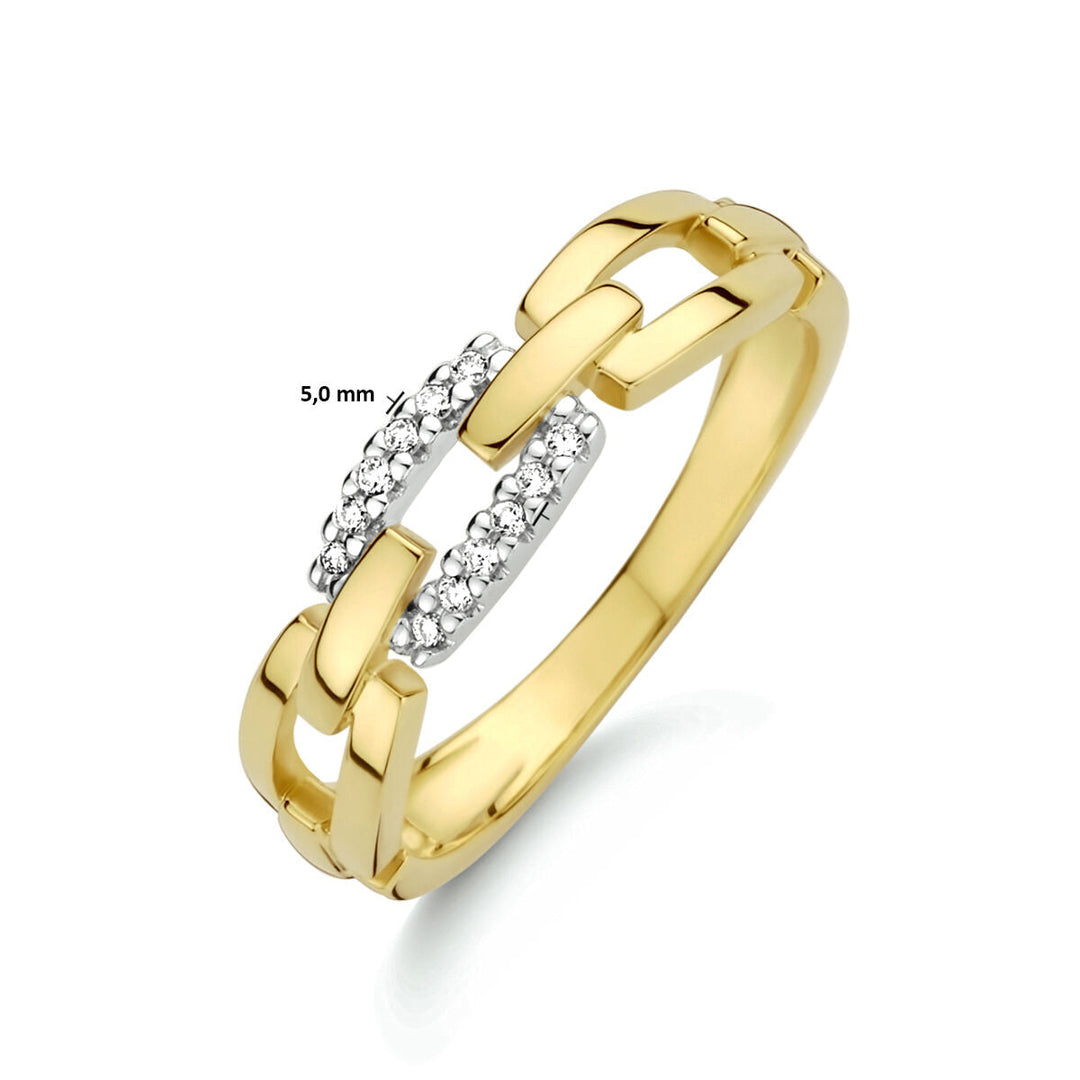 Ring-Gliederdiamant 0,05 ct h si 14K Bicolor-Gold gelb/weiß