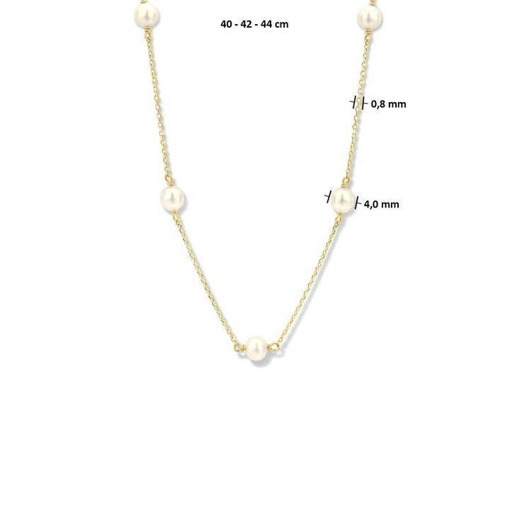 Halskette Perle 40 - 42 - 44 cm 14K Gelbgold