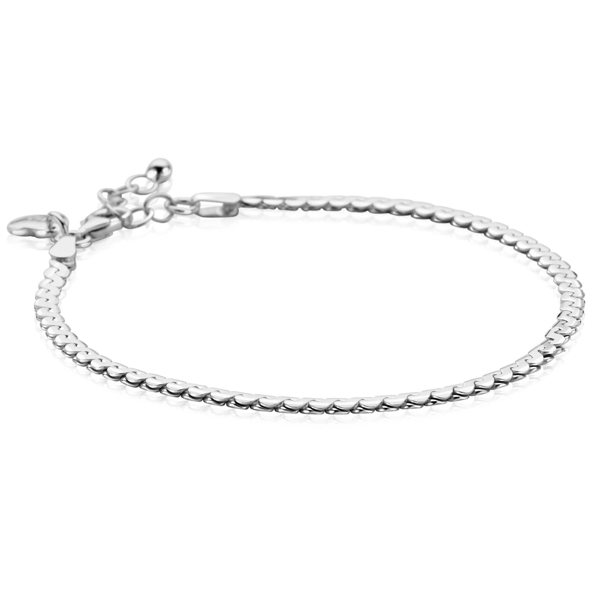 Armband aus Silber mit glänzenden, runden Elementen und verstellbarem Verschluss