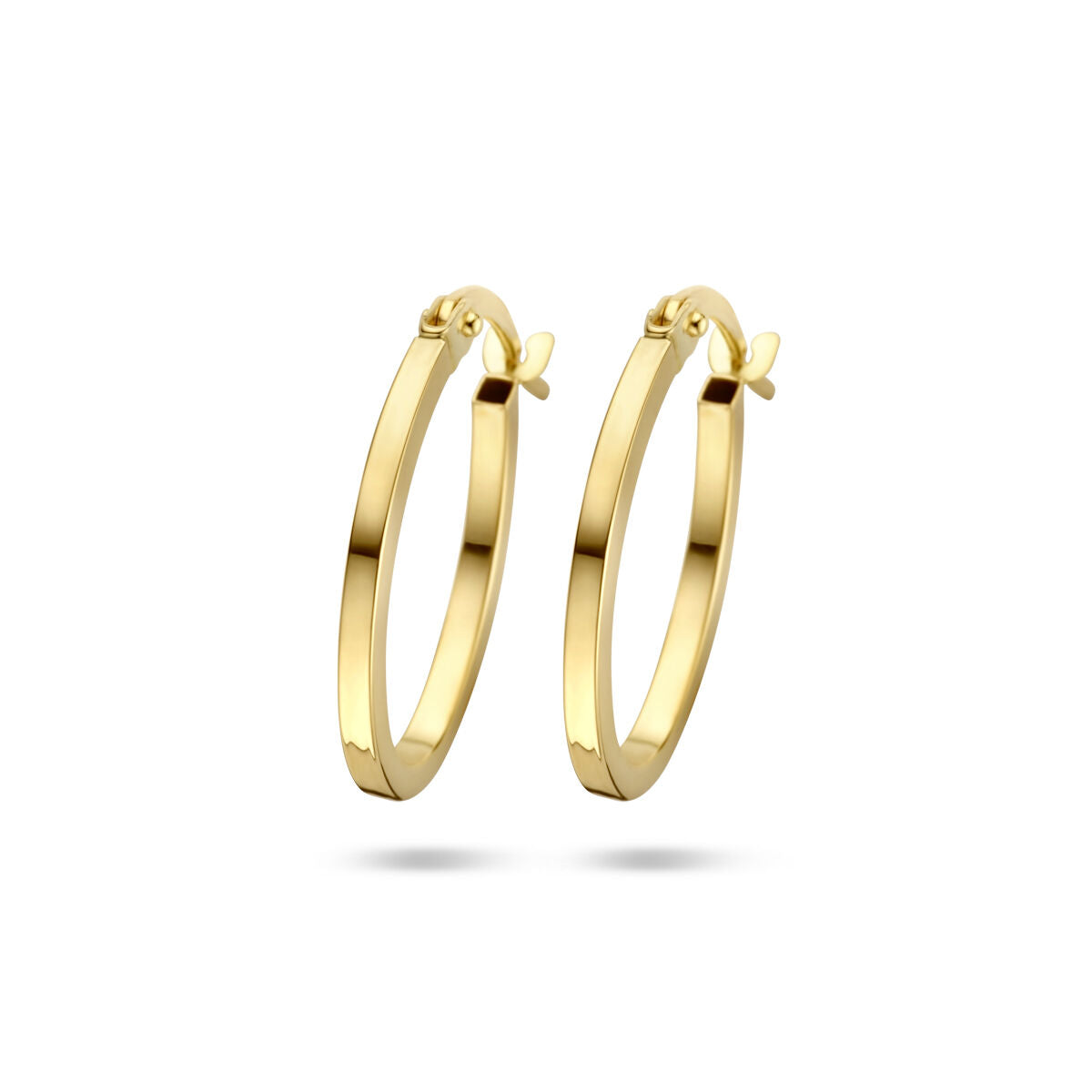 Ohrhänger aus 14K Gelbgold mit schmalem, rundem Design und schlichter Verschlussmechanik