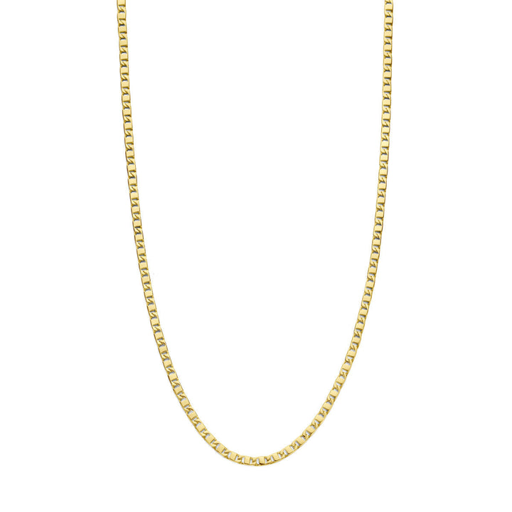 De Van der Kooij Collectie Gouden heren ketting - collier 3,5 mm 14K wordt in een zachte ronding gepresenteerd tegen een witte achtergrond en biedt een elegante keuze voor herensieraden.