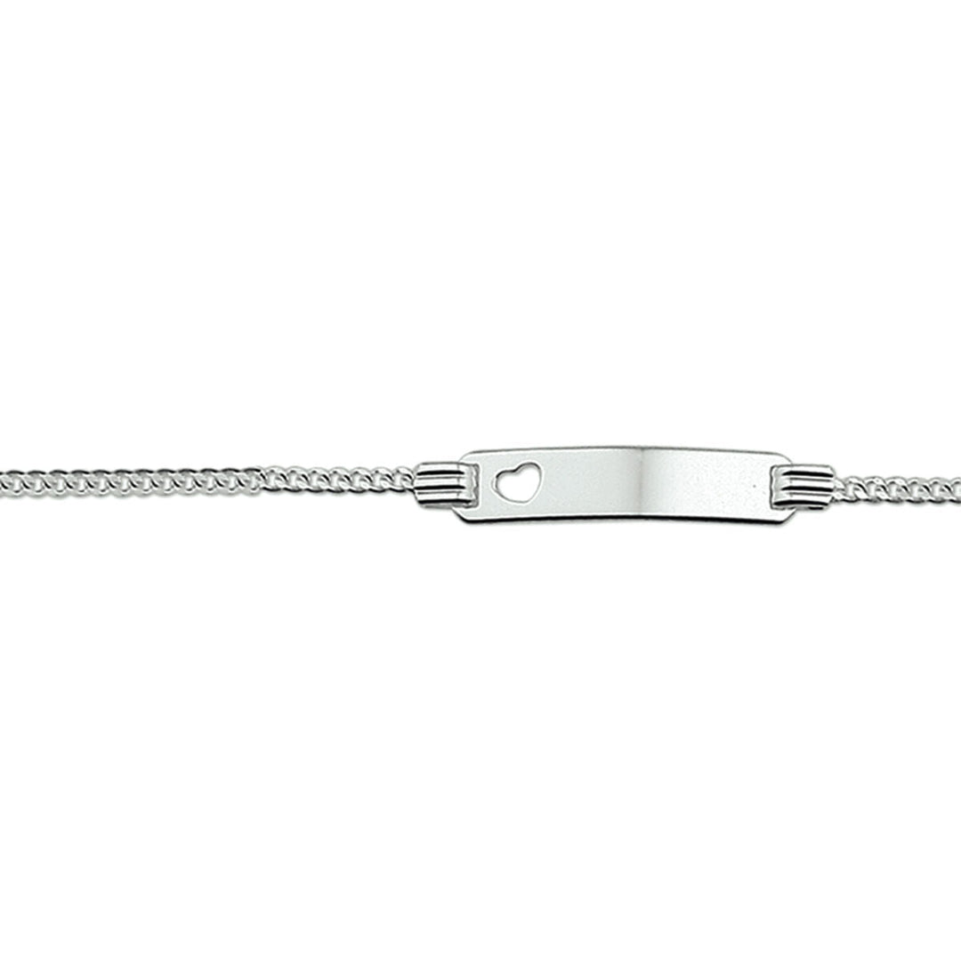 Gravurarmband Herz Gourmetplättchen 4,8 mm 11 - 13cm Silber rhodiniert