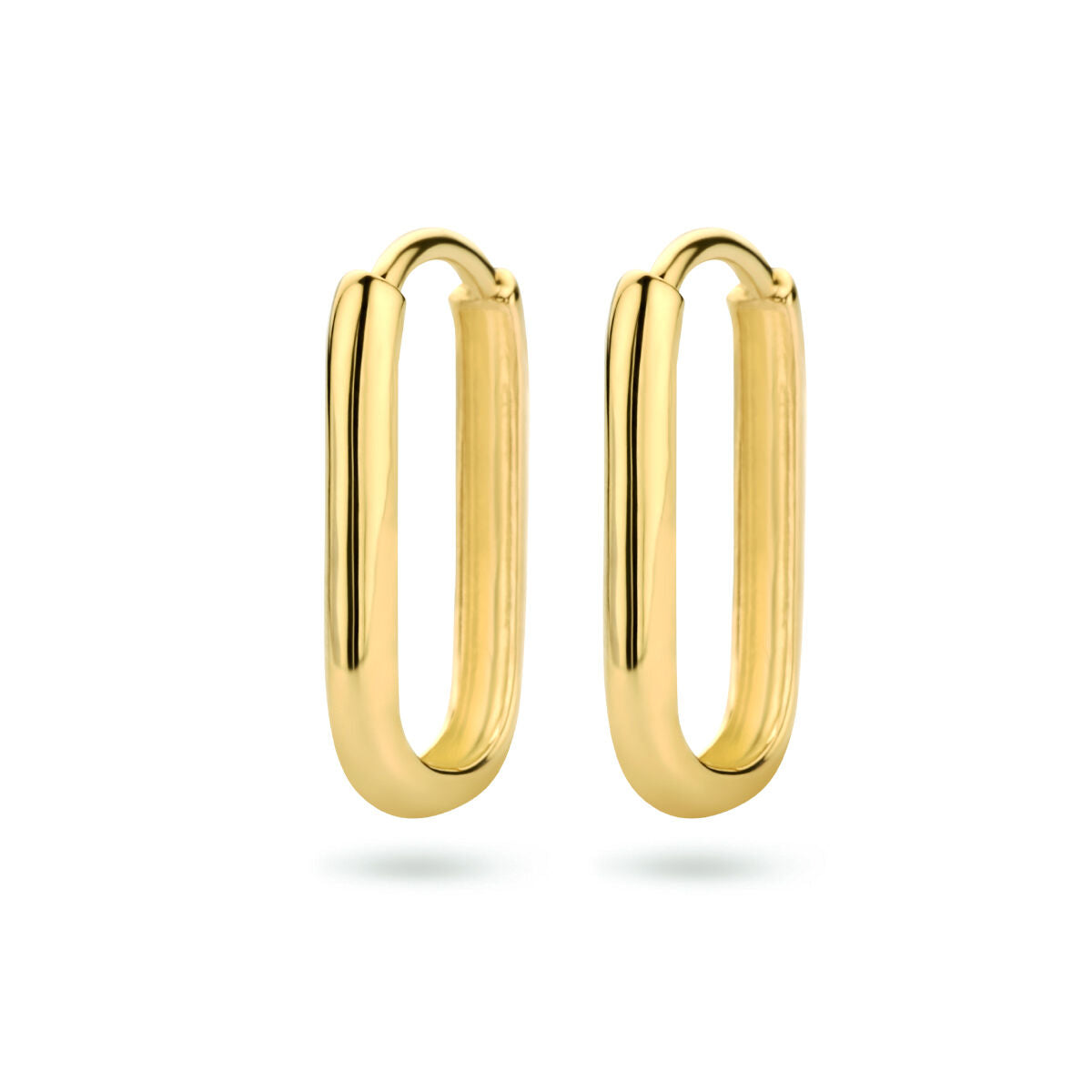 Klapp-Ohrringe aus 9 Karat Gelbgold in Paperclip-Form, 16 mm lang