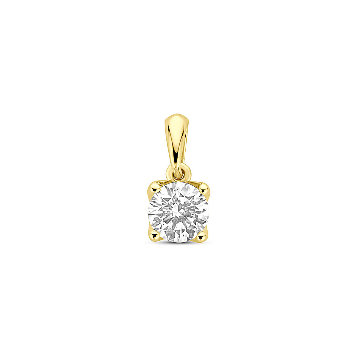 Hänger aus 14K Gelbgold mit einem 10 mm großen lab-grown Diamanten von 0,50 ct
