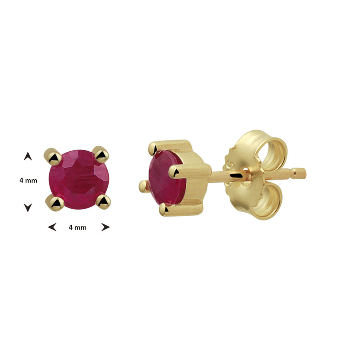Ohrstecker Rubin 14K Gelbgold
