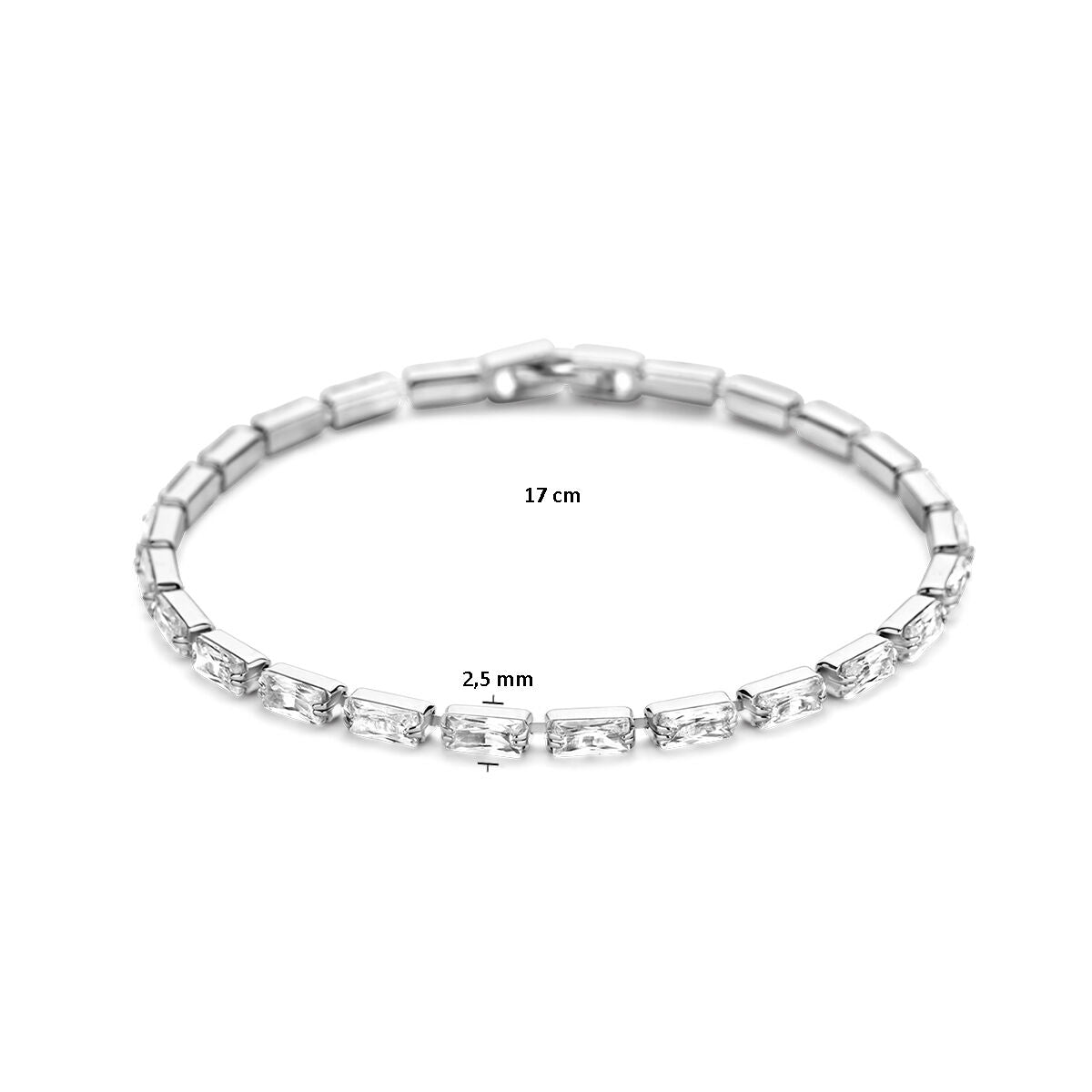Tennisarmband 2,5 mm Zirkonia Silber rhodiniert