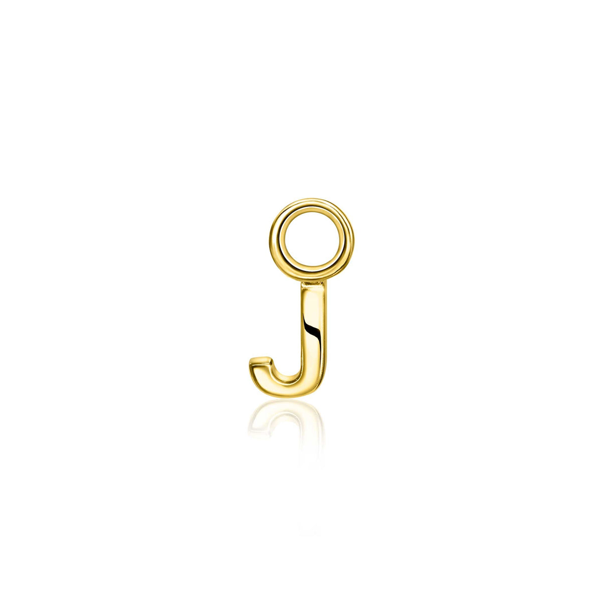 Goldplattierte Ohrstecker in Form eines Buchstabens J mit glänzender Oberfläche