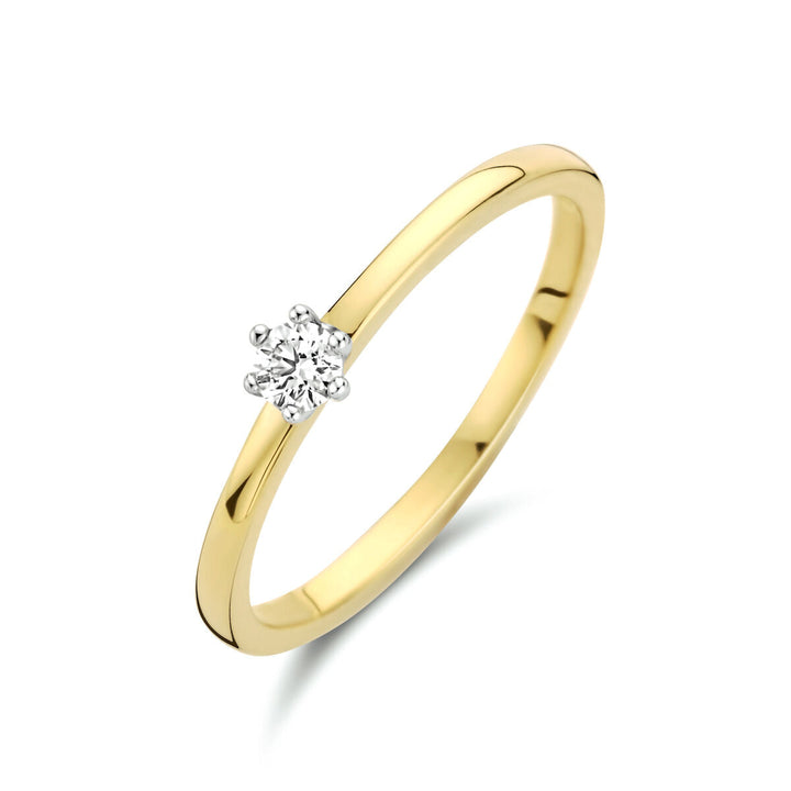 Ring Diamant 0,10 ct h si 14K Bicolor-Gold gelb/weiß