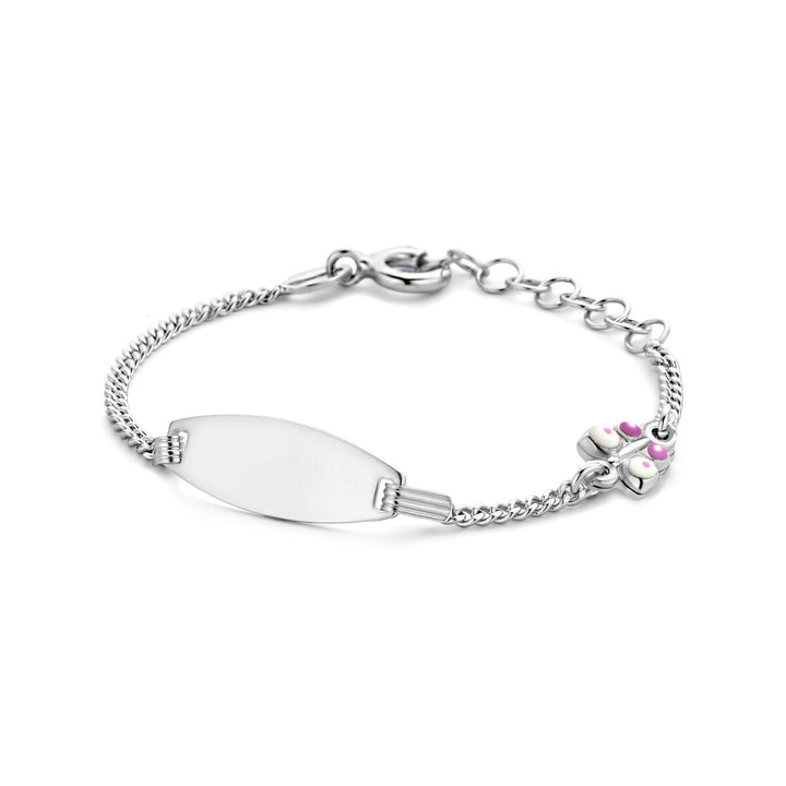 Gravurarmband Schmetterlingsplättchen 6,5 mm 11 + 2 cm Silber rhodiniert