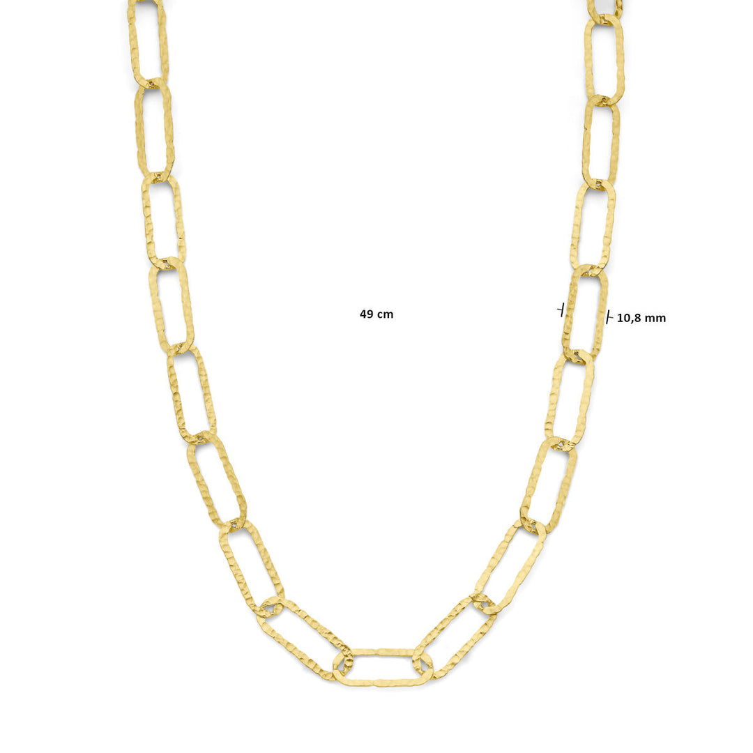 Halskette Büroklammer 10,8 mm 49 cm 3 Mikron Silber vergoldet (gelb)