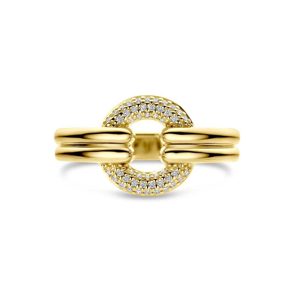Goldener Damenring mit Diamant – 14 Karat Gelbgold