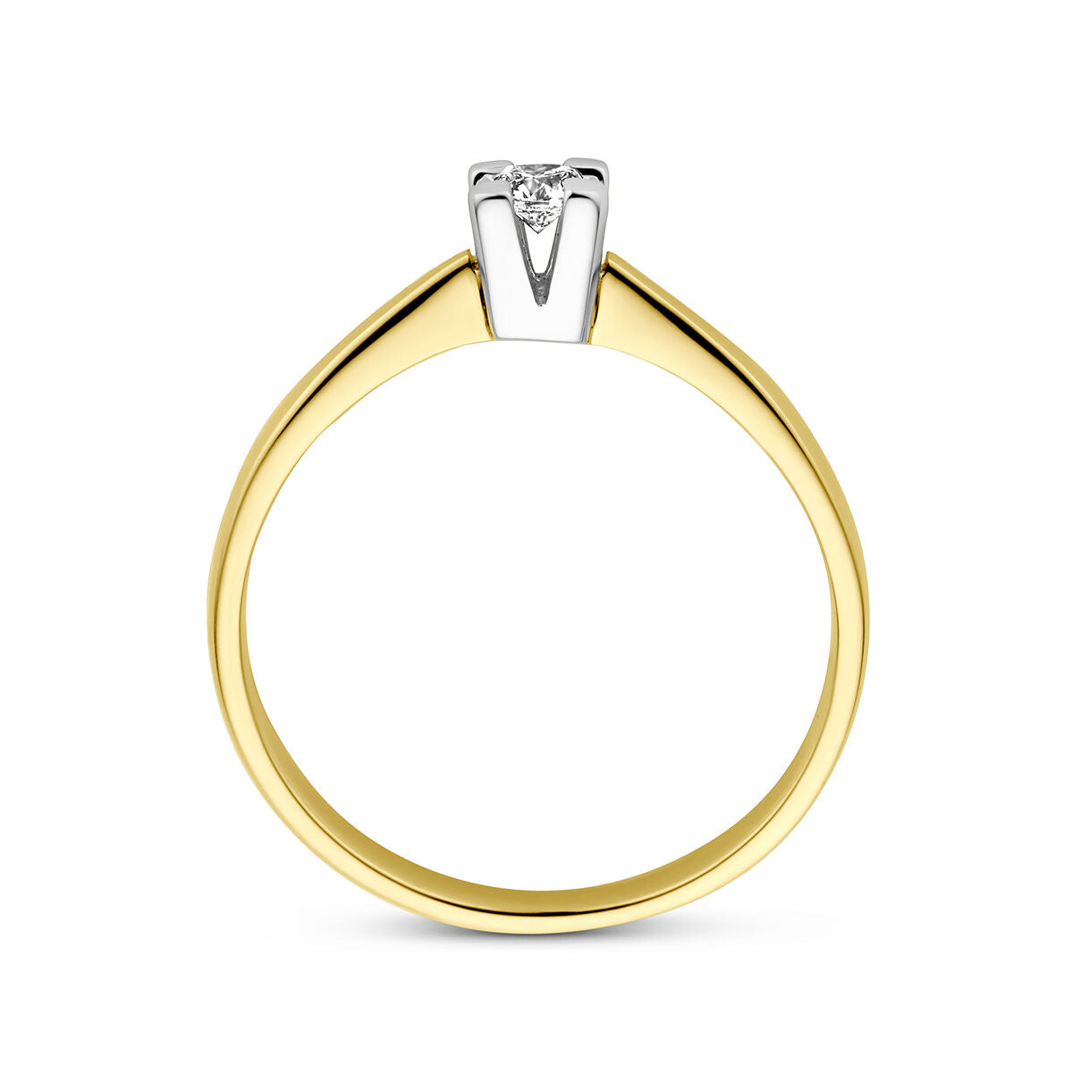 Ring Diamant 0,10 ct h si 14K Bicolor-Gold gelb/weiß
