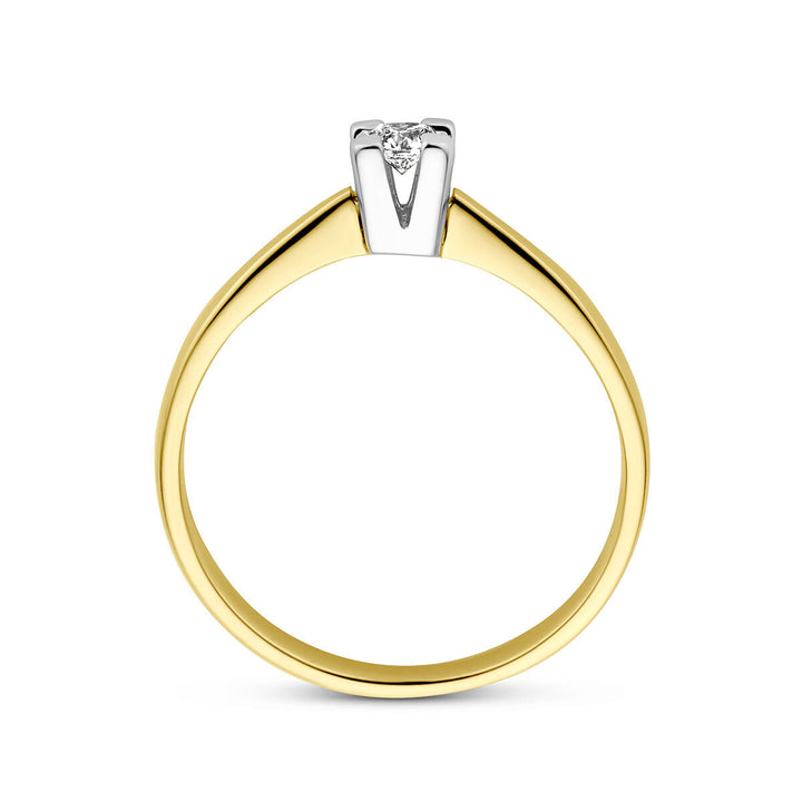 Ring Diamant 0,10 ct h si 14K Bicolor-Gold gelb/weiß