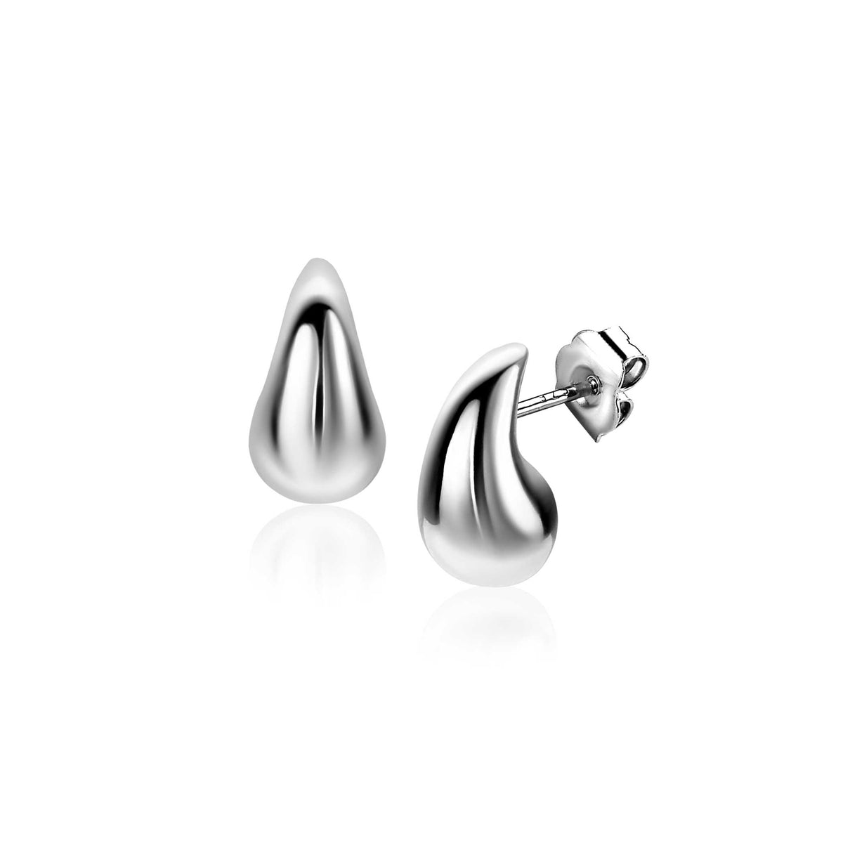 Ohrringe aus Silber in Tropfenform mit glänzender Oberfläche