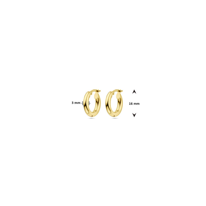 Ohrringe Rundrohr 14K Gelbgold 3.0mm