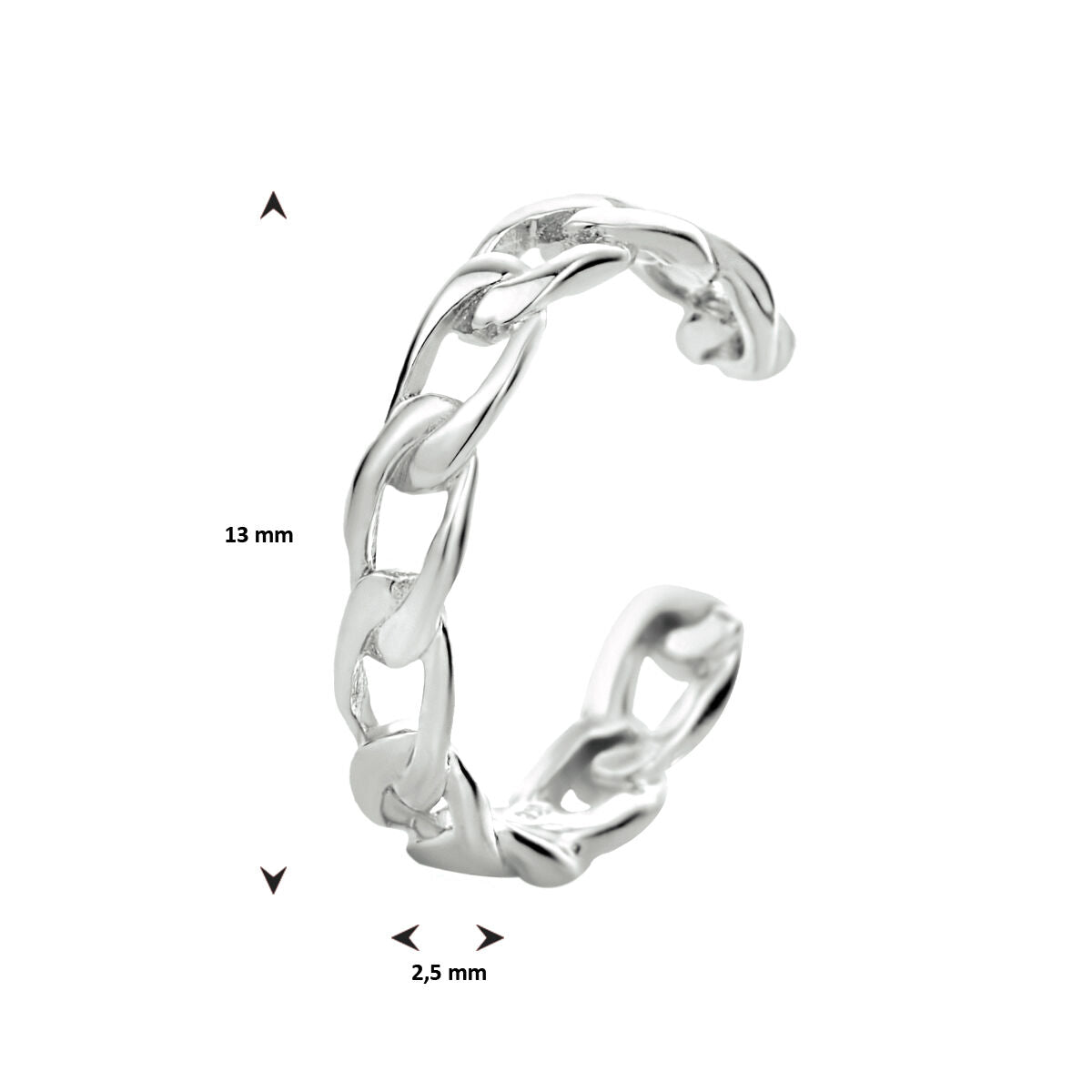 Ohrmanschettenglied, Silber rhodiniert