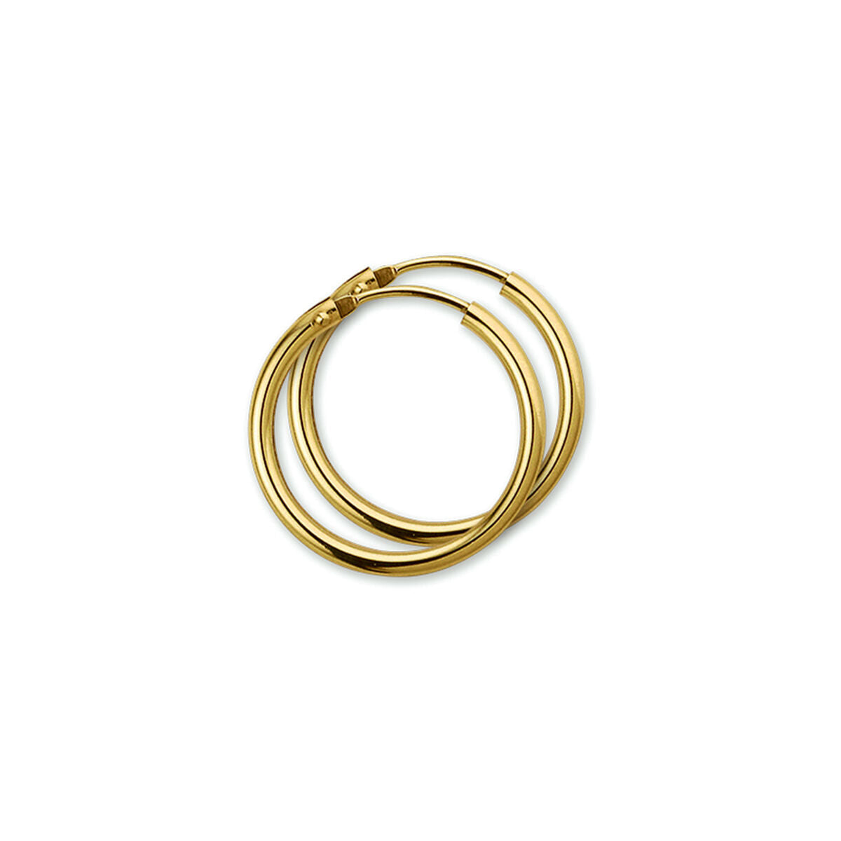 Klapp-Ohrringe aus 14K Gelbgold in schlichter, runder Form.