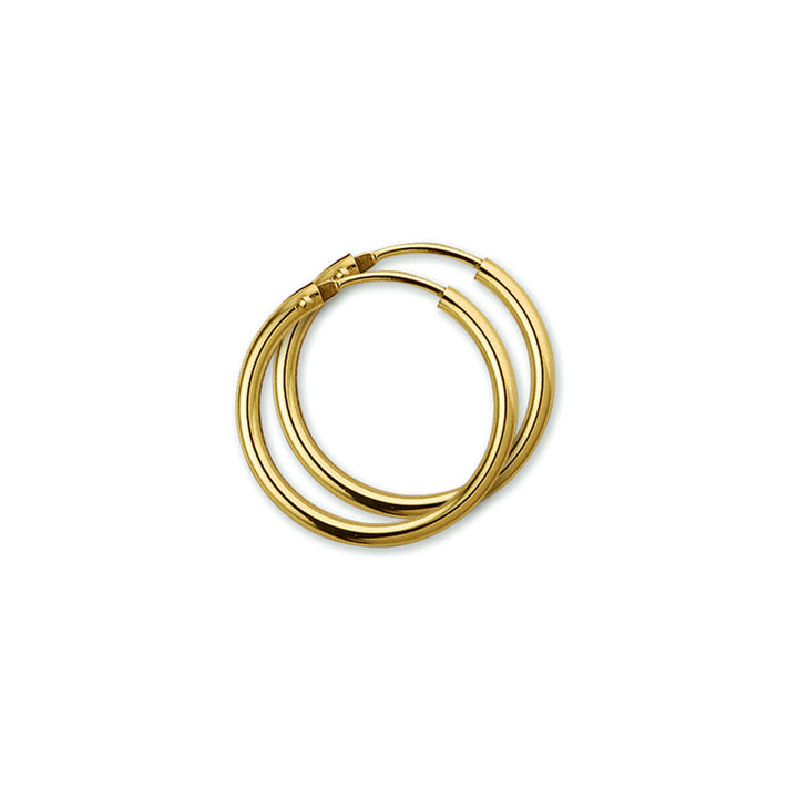 Klapp-Ohrringe aus 14K Gelbgold in schlichter, runder Form.