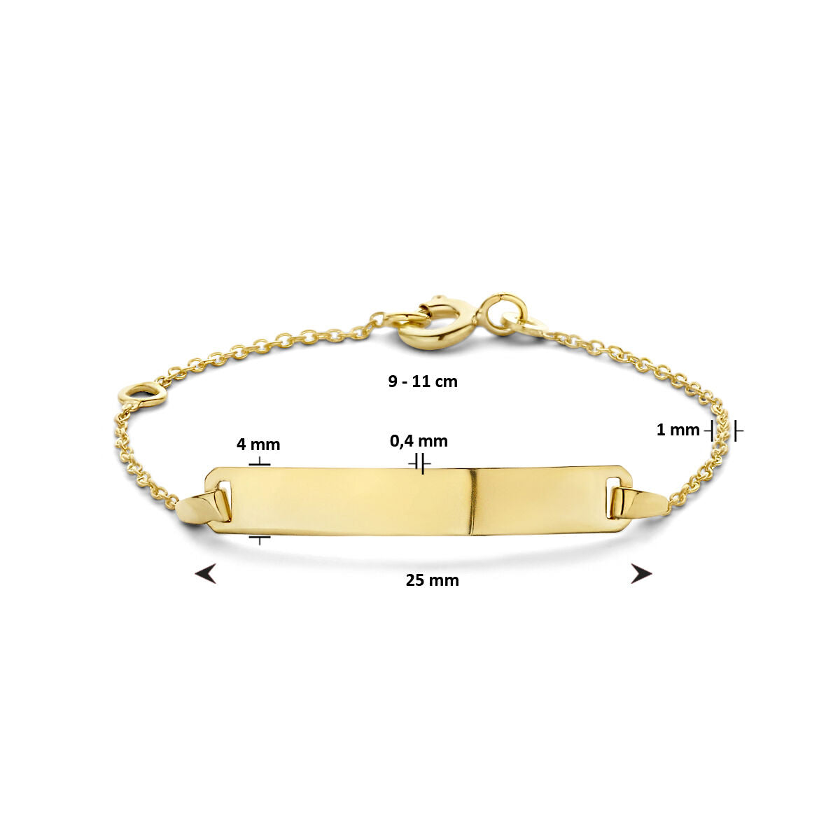 9K Gravur Armband Platte 4,0 mm 9 Karat
