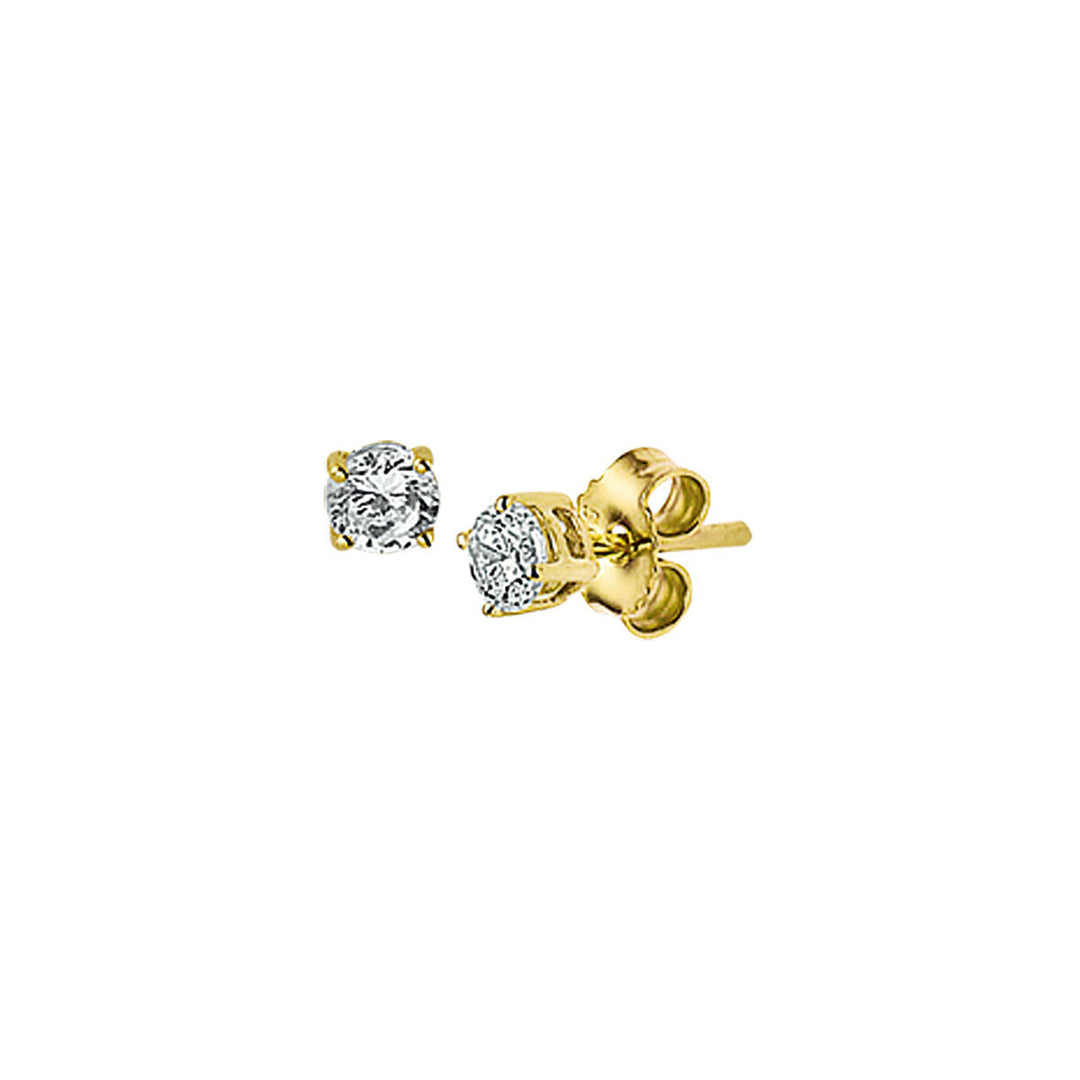 Ohrstecker aus 14K Gelbgold mit klaren Zirkonia-Steinen in quadratischer Form