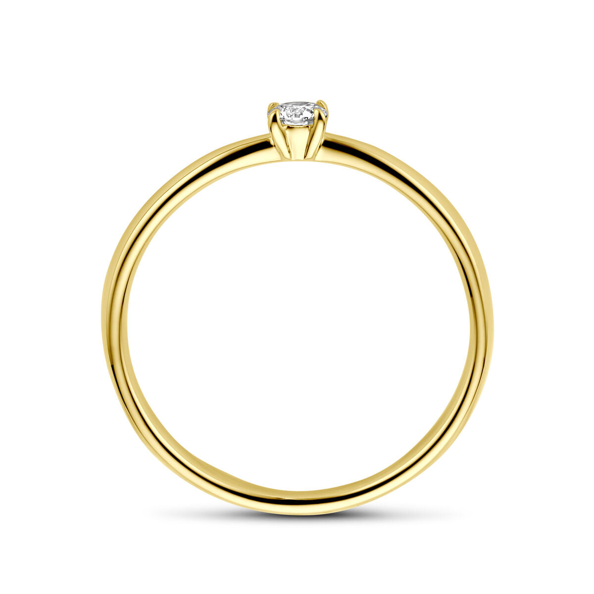 Verlobungsring aus 14K Gelbgold mit einem 0,10 ct Diamanten in der Fassung