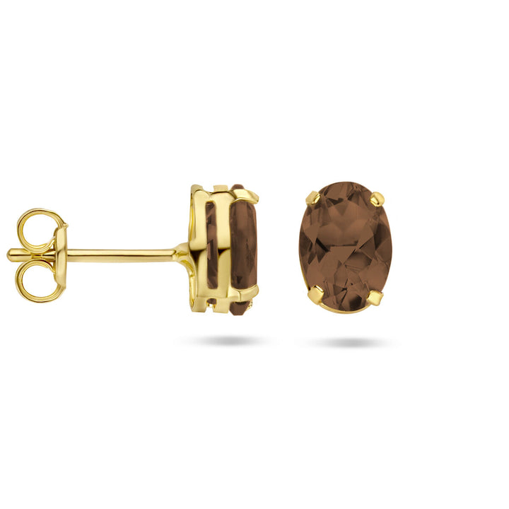 Ohrringe Rauchquarz 14K Gelbgold