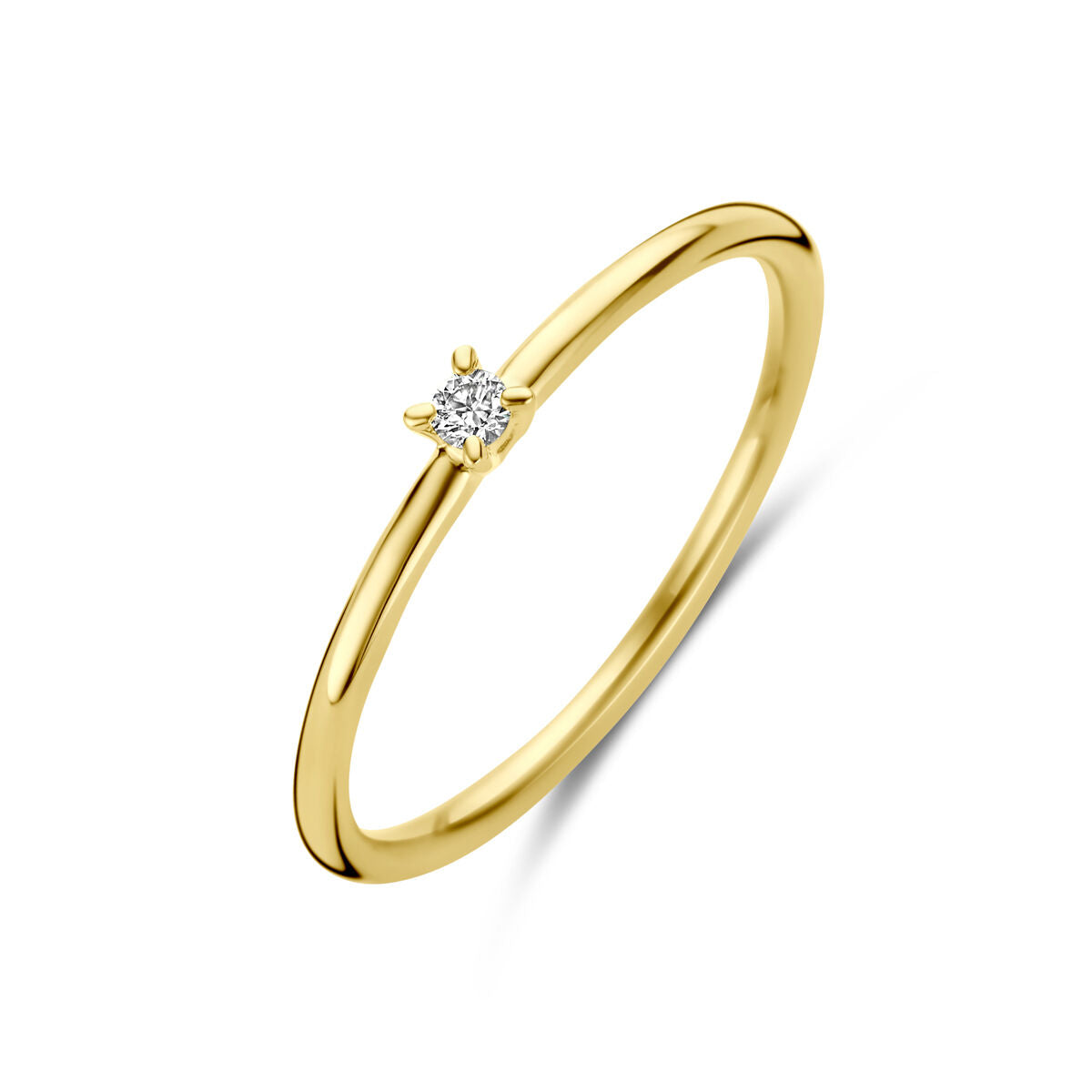 Ring aus 14K Gelbgold mit einem 0,03 ct Diamanten in der Fassung