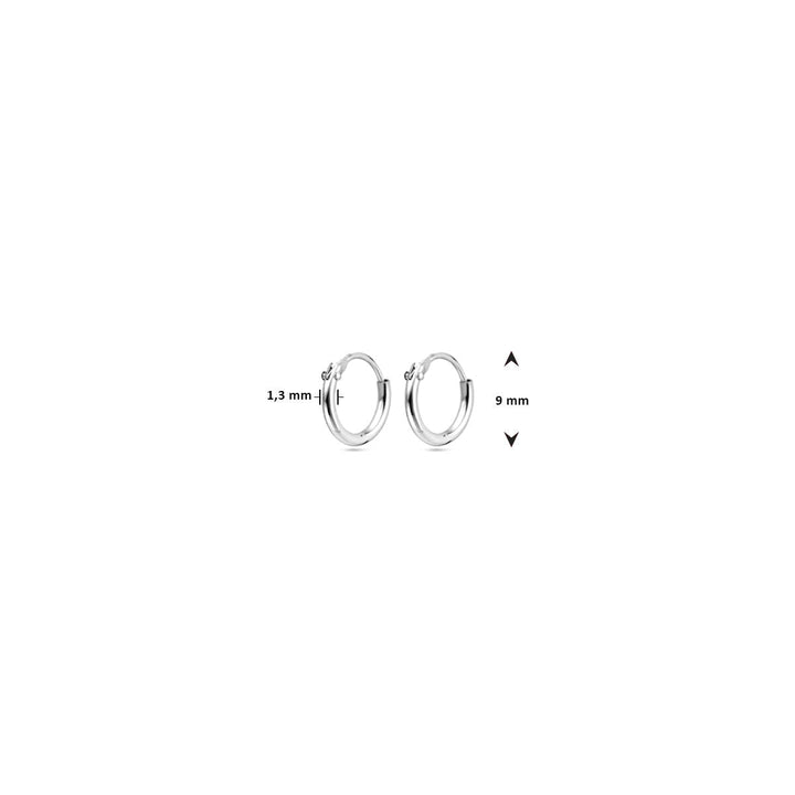 Ohrringe 1,3 mm Rundrohr Silber rhodiniert