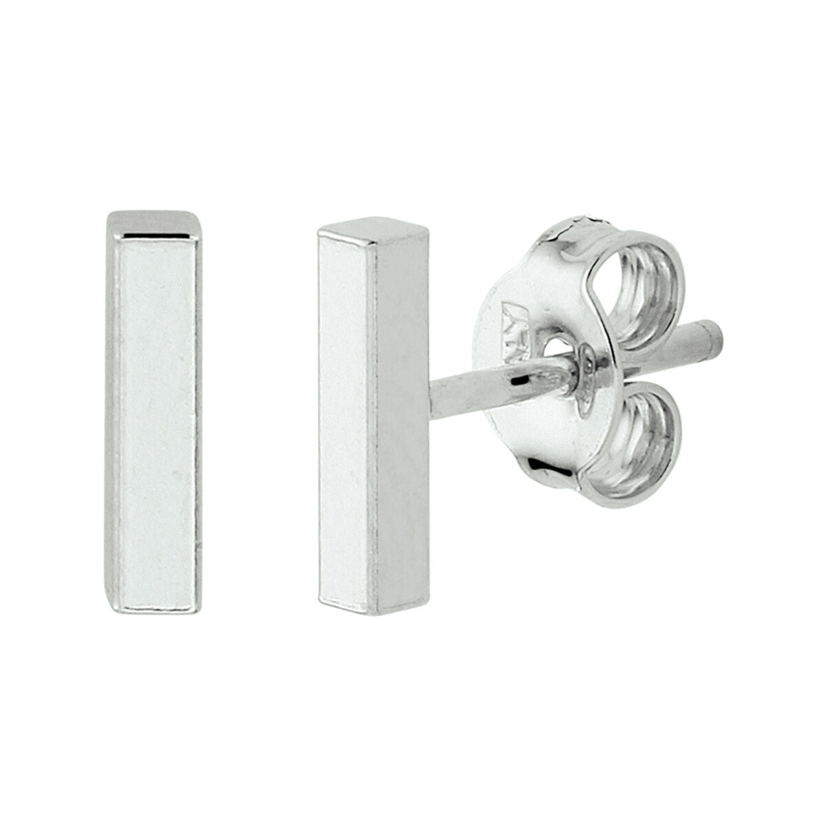 Ohrstecker Stab Silber rhodiniert